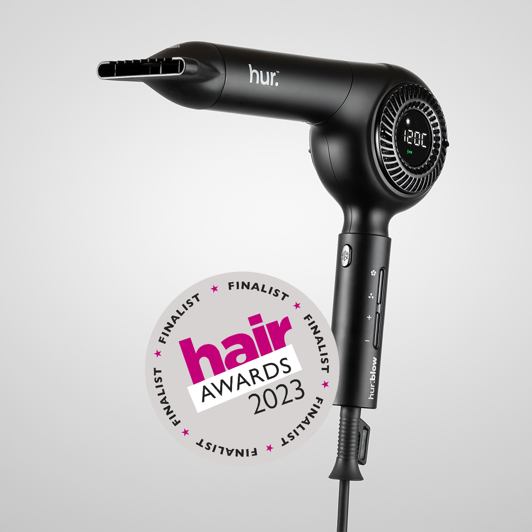 Hair Awards 2023 finalist, the hur.blow lightweight, anti-static hairdryer